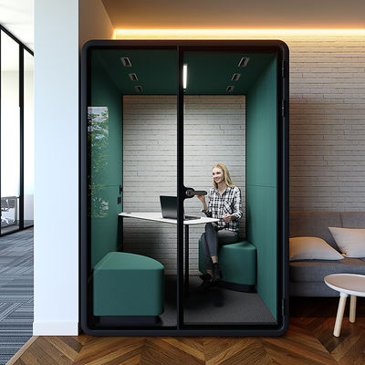 High End Acoustic Silence Soundproof Booth Two Person Private Meeting Pod with 12V-USB