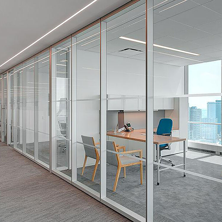 Office Glass Wall Partition Modern Space Design Aluminium Framed Modular Wall Glass Partition Glazed Office Screens